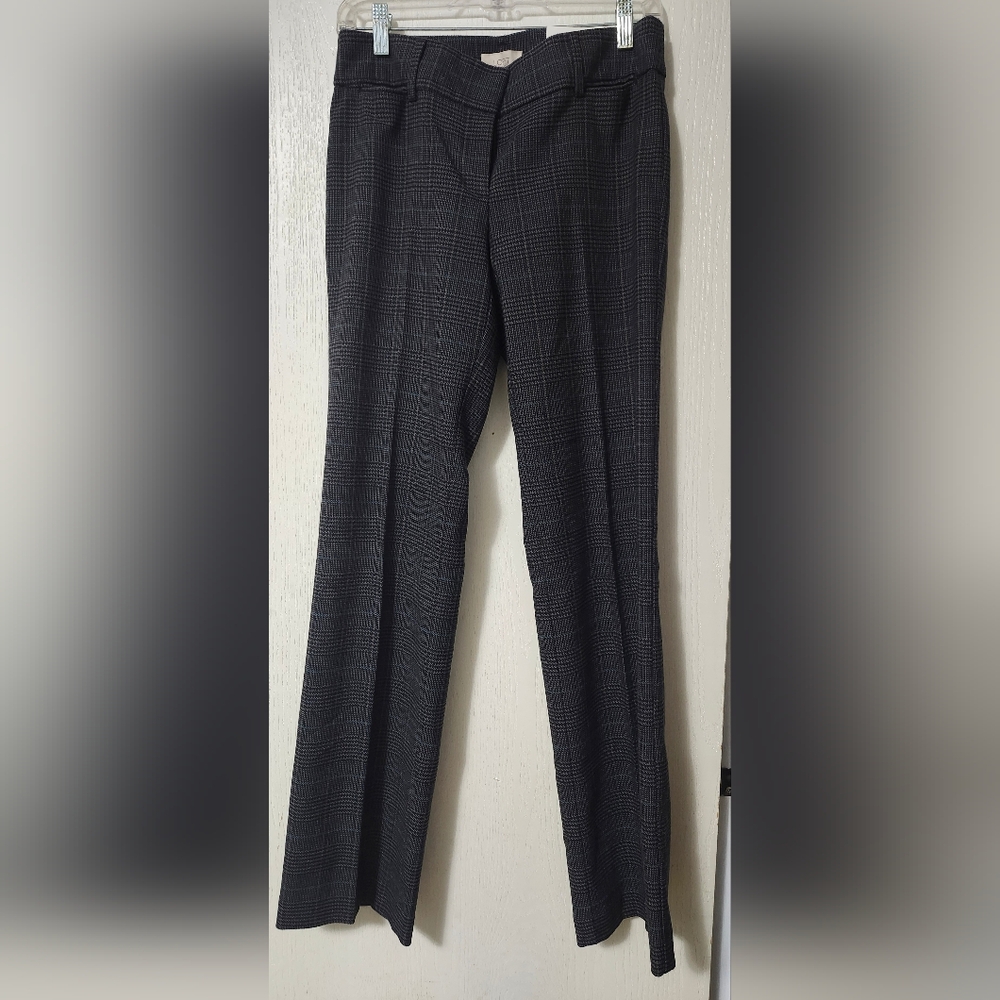 LOFT Black and Gray Plaid Dress Trousers